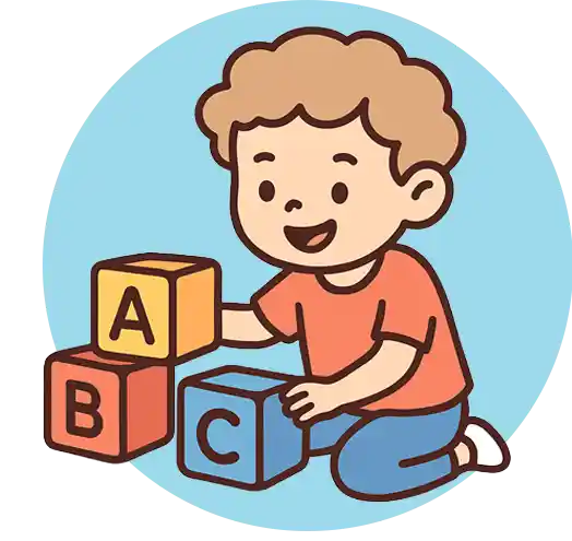 Boy playing with blocks