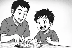 kodomo no machigai gakushuu を見守る親