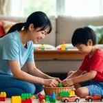 子どもの協力を引き出すためにつながりを作る親子の様子