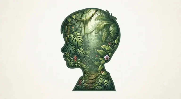 a silhouette of a child's head.
